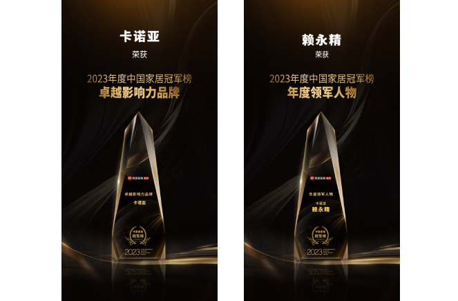 卡諾亞喜獲“卓越影響力品牌”、“年度領軍人物”重磅榮譽